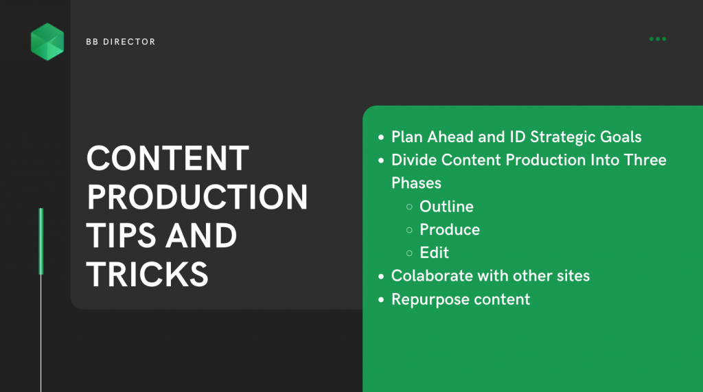 Content production tips and tricks 